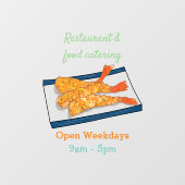 エビ天ぷら漫画イラストレーション ウィンドウサイン (シート)