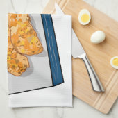 エビ天ぷら漫画イラストレーション キッチンタオル (四つ折り)