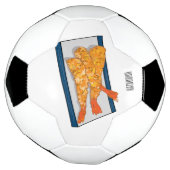 エビ天ぷら漫画イラストレーション サッカーボール (回転)