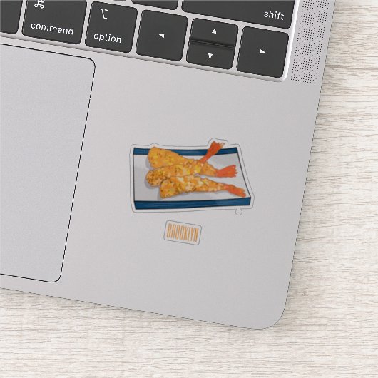 エビ天ぷら漫画イラストレーション シール (詳細)