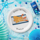 エビ天ぷら漫画イラストレーション ペーパープレート (パーティー)