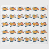 エビ天ぷら漫画イラストレーション ラッピングペーパー (フラット)