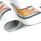 エビ天ぷら漫画イラストレーション ラッピングペーパー (ロールコーナー)