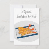 エビ天ぷら漫画イラストレーション 招待状 (裏面)