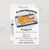 エビ天ぷら漫画イラストレーション 招待状 (正面/裏面)