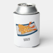 エビ天ぷら漫画イラストレーション 缶クーラー (缶裏面)