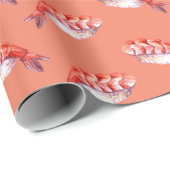 エビ日本ののアビ付き寿司 ラッピングペーパー (ロールコーナー)