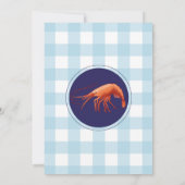 エビ沸騰婚約パーティシーフードネイビーロブスター 招待状 (裏面)