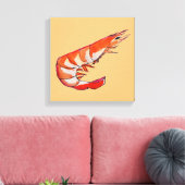 エビ海老イラストレーション海洋芸術 キャンバスプリント (インサイチュ (リビング))