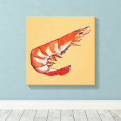 エビ海老イラストレーション海洋芸術 キャンバスプリント (インサイチュ (ウッドフロア))