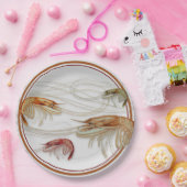 エビ渦巻形のアンテナシーフード紙プレート ペーパープレート (パーティー)