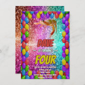 エビ漫画の誕生日招待状 子供へ 招待状 (正面/裏面)