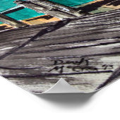 エビ船の海航海の芸アート ポスター (角)