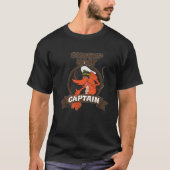 エビ船船長かわいいレトロシーフード漫画Pra Tシャツ (正面)