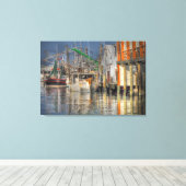 エビ船。 キャンバスプリント (インサイチュ (ウッドフロア))