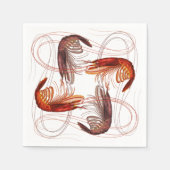 エビ長アンテナ紙ナプキン スタンダードカクテルナプキン (正面)