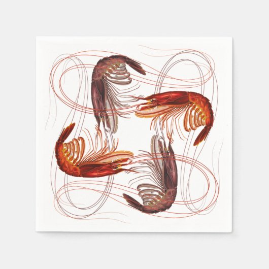 エビ長アンテナ紙ナプキン スタンダードカクテルナプキン (正面)