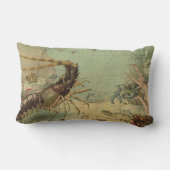 エビ, 水中の海の生物, ヴィンテージの海洋動物 ランバークッション (裏面)