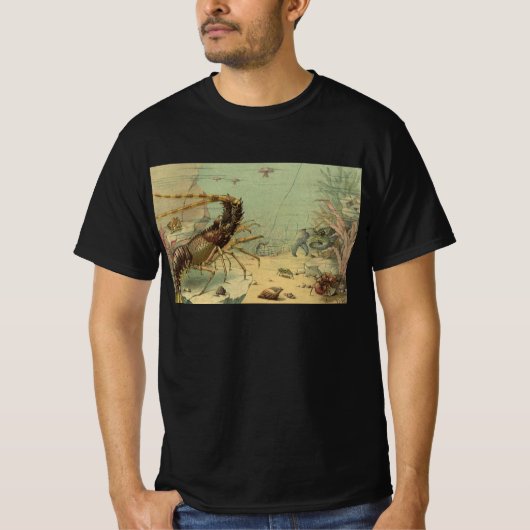 エビ, 水中の海の生物, ヴィンテージの海洋動物 Tシャツ (正面)
