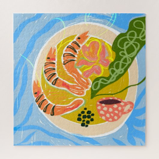 エビ | 海老シーフード皿 ジグソーパズル (縦)