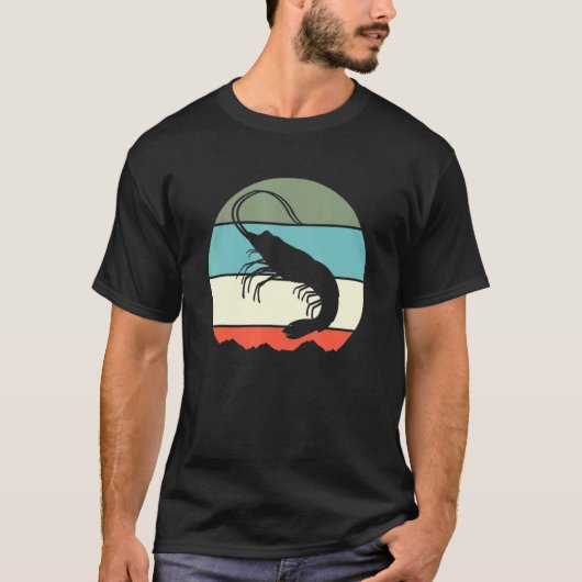 エビ 海鮮 ビンテージ 貝類 エビ Tシャツ (正面)