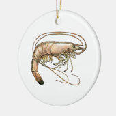 エビ-車海老色イラストレーション セラミックオーナメント (左)