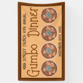 エビGumbo Stew Louisiana LAニューオーリンズ食品 横断幕 (縦)