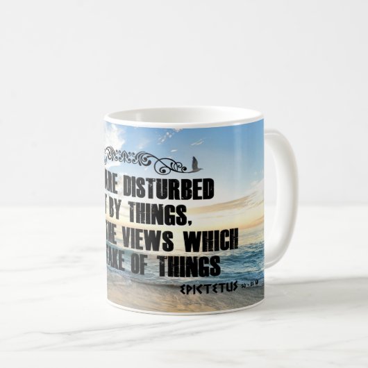 エピクテトス-物事観引用文 コーヒーマグカップ (正面右)