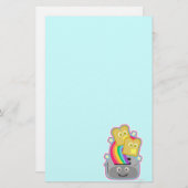 エピックおもしろいかわいいかわいいレインボートーストラブアート 便箋 (正面/裏面)