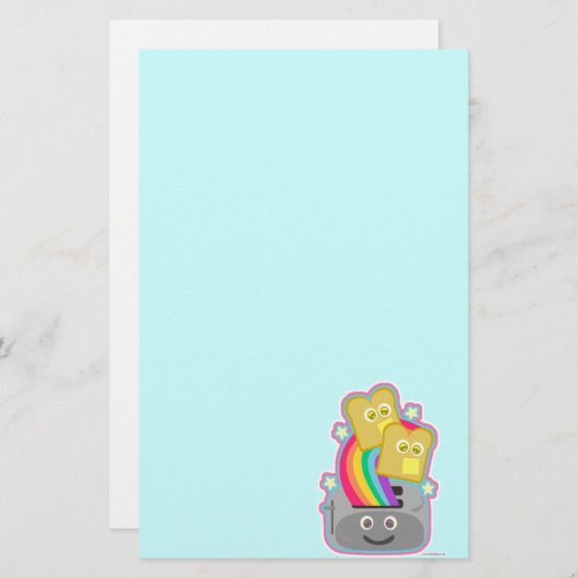 エピックおもしろいかわいいかわいいレインボートーストラブアート 便箋 (正面/裏面)