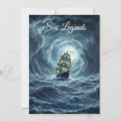 エピックな嵐のボート ムーン ウェーブス アドベンチャー 招待状 (正面)