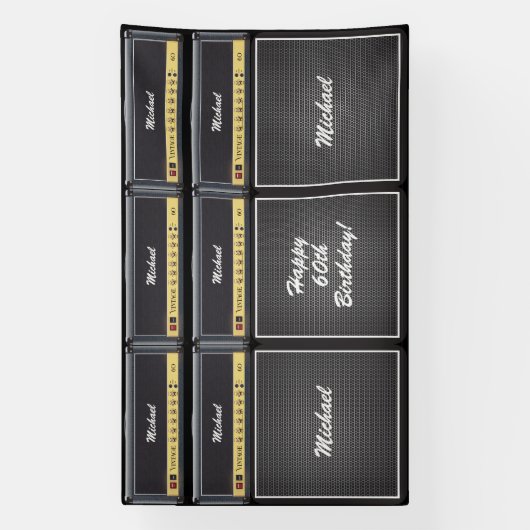 エピッククラシックロックギターアンプスタック60誕生日 横断幕 (縦)