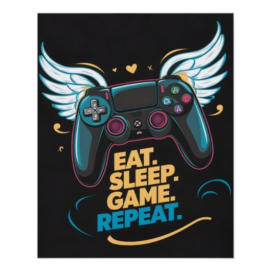 エピックゲームギア。食べ.眠れ。ゲーム。繰り返す。ヴィンゲ ポスター (正面)