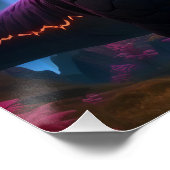 エピックコズミック恐竜ファンタジー鮮やかランドスケープPos ポスター (コーナー)