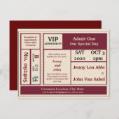 エピックコンサートチケット結婚式招待状 ポストカード (正面/裏面)