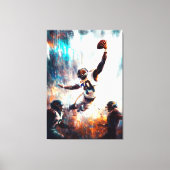 エピックサッカーキャッチ – ダイナミックスポーツアートグリディロン キャンバスプリント (正面)