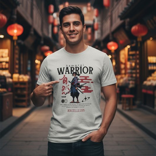 エピックサムライ武士日本刀文化メンズ トライブレンドTシャツ
