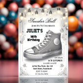 エピックシックシューガールスウィート16スニーカー誕生日 招待状