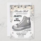 エピックシックシューガールスウィート16スニーカー誕生日 招待状 (正面)