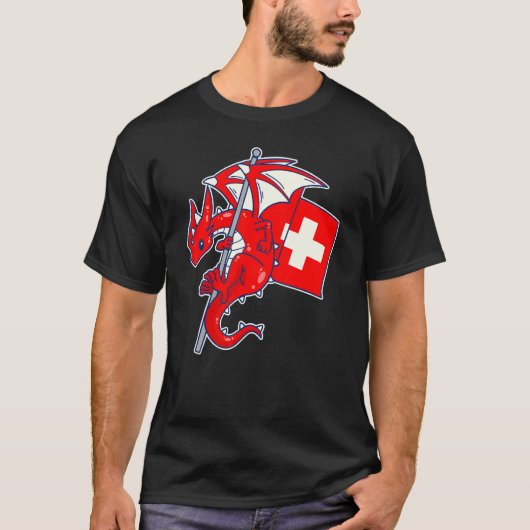 エピックスイスドラゴン プライドスイス国旗 Tシャツ (正面)