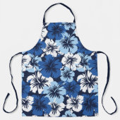エピックハイビスカスアロハブルーハワイアンフローラ エプロン (正面)