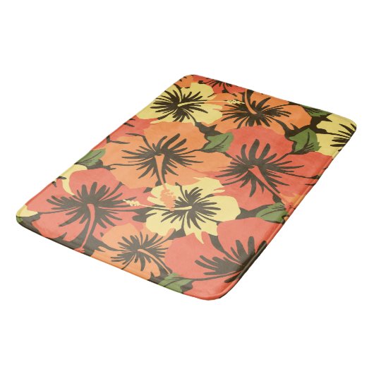 エピックハイビスカスハワイアントロピカルフローラ バスマット (アングル)