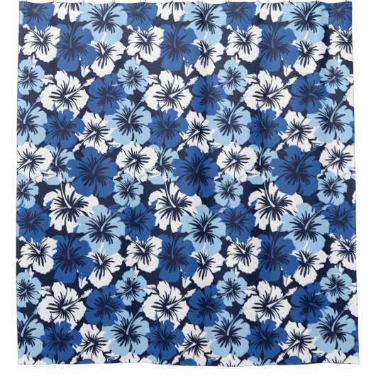 エピックハイビスカスハワイアンフローラアロハシャツプリント シャワーカーテン (正面)