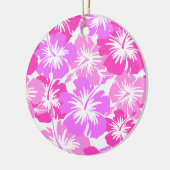 エピックハイビスカスハワイアンフローラアロハシャツプリント セラミックオーナメント (左)