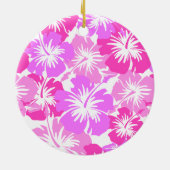 エピックハイビスカスハワイアンフローラアロハシャツプリント セラミックオーナメント (裏面)