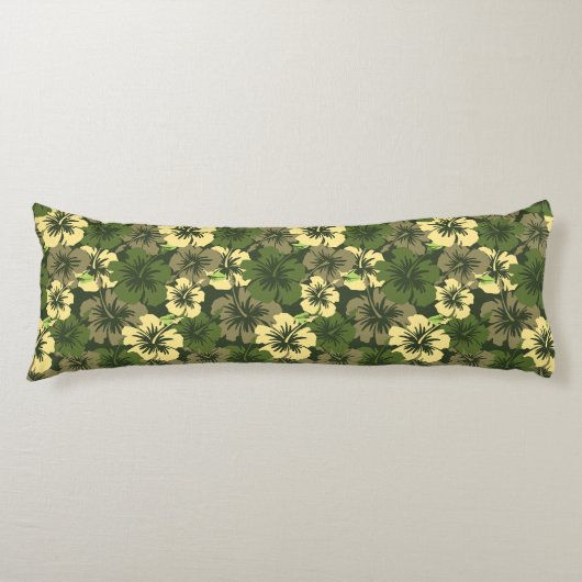 エピックハイビスカスハワイアンフローラアロハシャツプリント ボディピロー (正面)