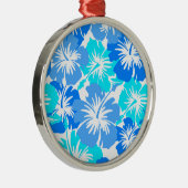エピックハイビスカスハワイアンフローラアロハシャツプリント メタルオーナメント (右)