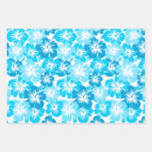 エピックハイビスカスハワイアンフローラトリオターク&パープル ラッピングペーパーシート (正面)