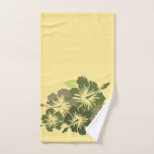 エピックハイビスカスハワイアンフローラ座標オリーブ バスタオルセット (ハンドタオル)