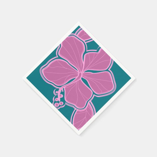 エピックハイビスカスハワイアンフローラ スタンダードカクテルナプキン (角)